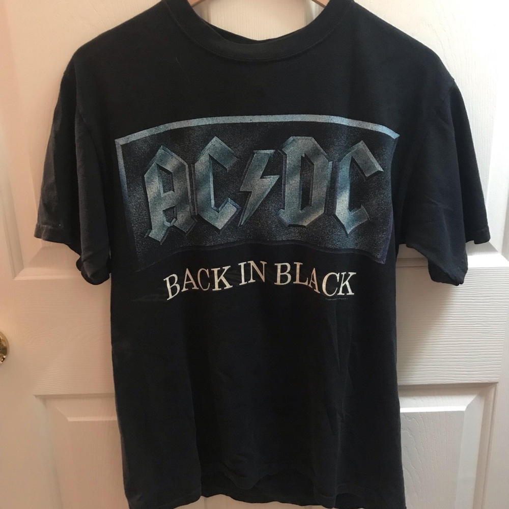 Vintage 90s AC/DC Back in Black Album T Shirt